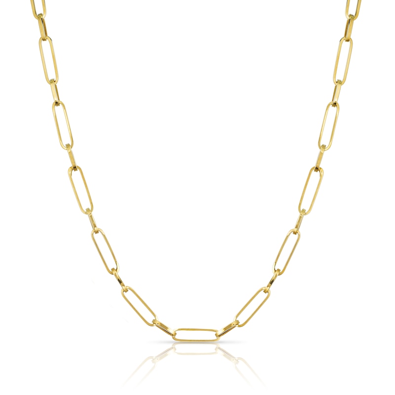 9ct Yellow Gold Paper Link Chain Necklace