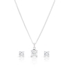 Thumbnail Image 0 of Sterling Silver Cubic Zirconia Princess Cut Solitaire Pendant & Earring Set