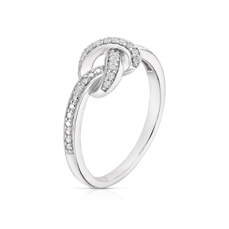 Sterling Silver 0.10ct Diamond Knot Eternity Ring