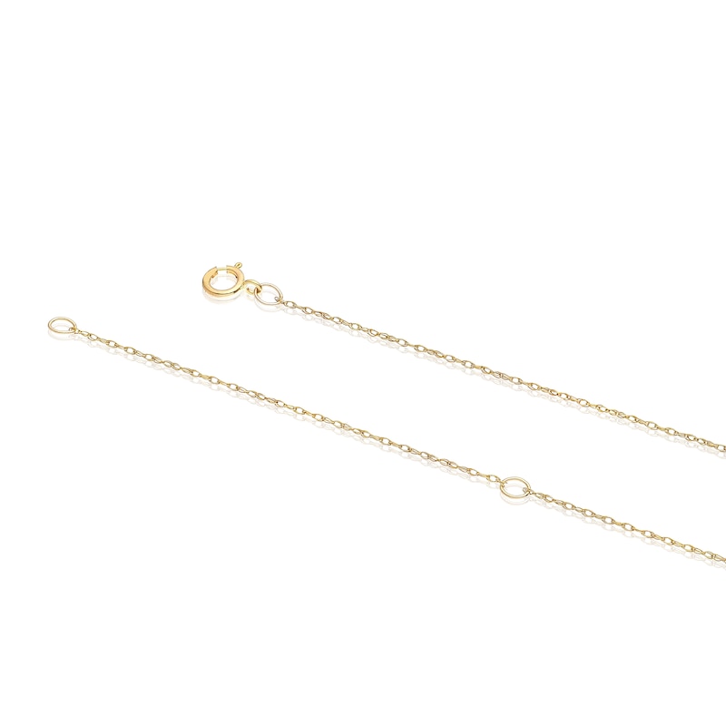 9ct Yellow Gold Tapered Heart Pendant Necklace