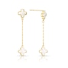 Thumbnail Image 0 of 9ct Yellow Gold Mother Of Pearl Clover Drop Earrings