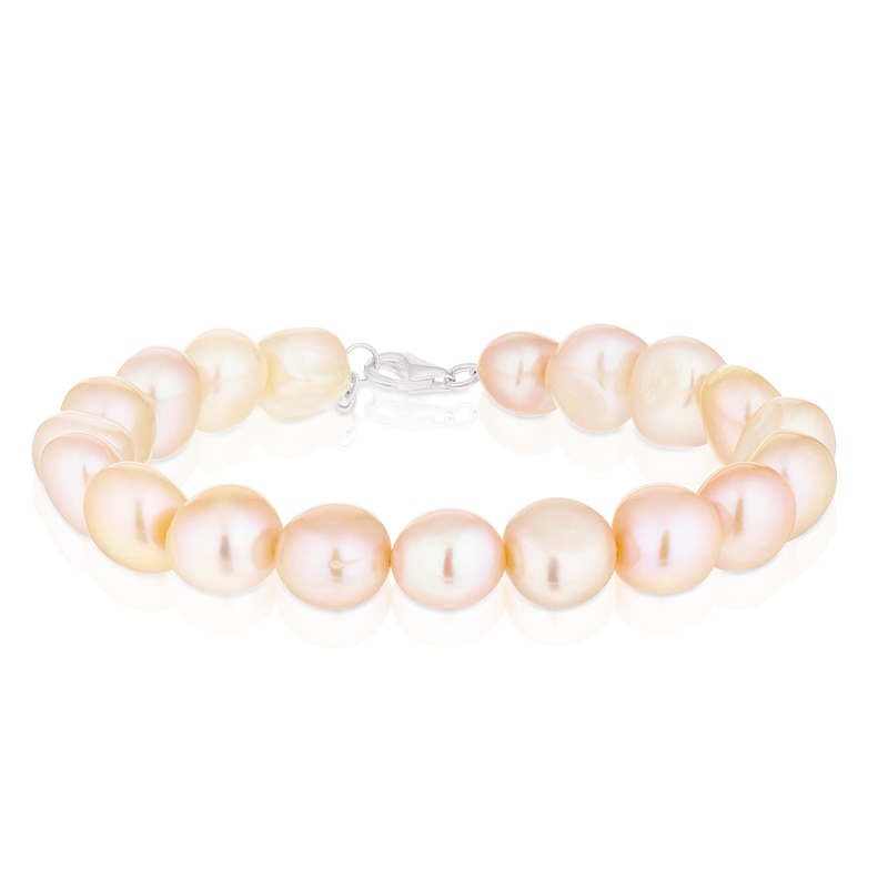 Sterling Silver Pink Cultured Freshwater Pearl Chunky Bracelet