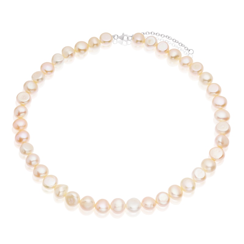 Sterling Silver Pink Cultured Freshwater Pearl Chunky Necklace