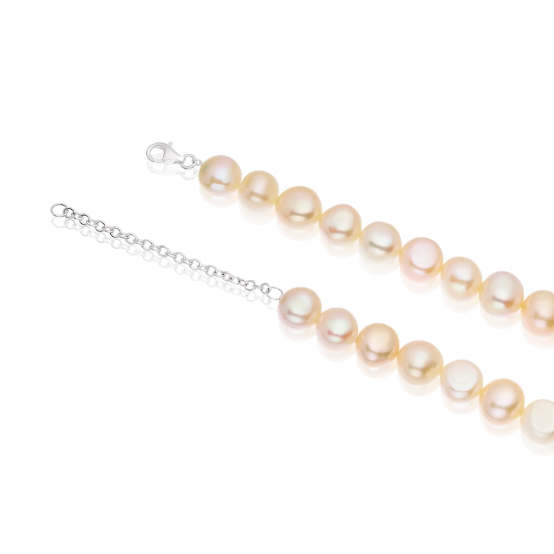 Sterling Silver Pink Cultured Freshwater Pearl Chunky Necklace