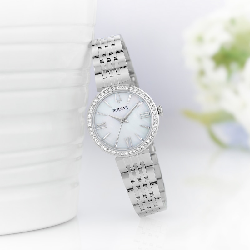 Bulova Classic Crystal Ladies' Bracelet & Watch Gift Set