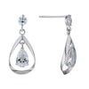 Thumbnail Image 0 of 9ct White Gold Double Cubic Zirconia Drop Earrings