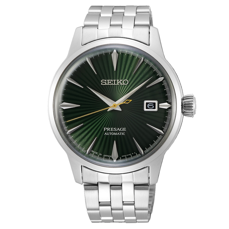 Seiko Presage Men's Sunburst Green Stainless Steel Bracelet Watch