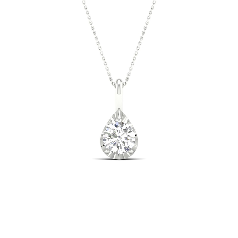 9ct White Gold 0.25ct Diamond Pear Pendant