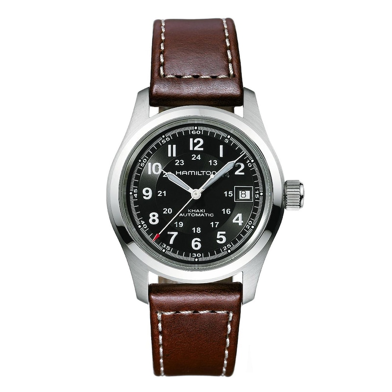 Hamilton Khaki Field Auto Brown Leather Strap Watch