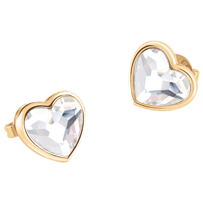 Guess From Guess With Love Yellow Gold Tone Stud Earrings