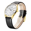 Thumbnail Image 1 of Rotary  Ultra Slim Men's Gold Tone Case Black Leather Strap Watch