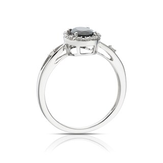 9ct White Gold Sapphire & Diamond Ring H.Samuel