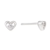 Thumbnail Image 0 of Silver Small Cubic Zirconia Heart Stud Earrings