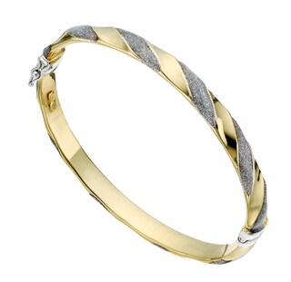 Together Silver & 9ct Bonded Gold Patterned Bangle H.Samuel