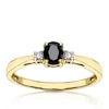 Thumbnail Image 0 of 9ct Yellow Gold Diamond & Oval Sapphire Ring