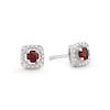 Thumbnail Image 0 of Silver Diamond & Garnet January Birthstone Earrings