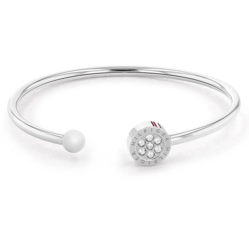 Tommy Hilfiger Stainless Steel Crystal Disc Bangle