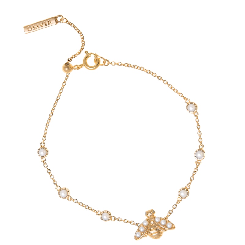 Olivia Burton Pearl Bee Gold Tone Bracelet