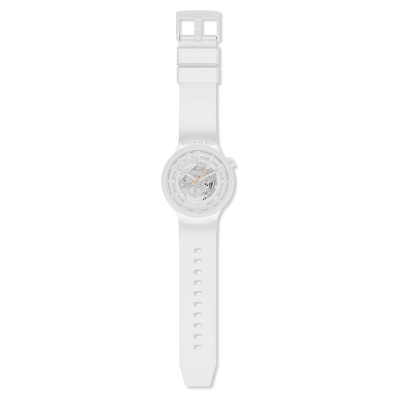 Swatch C-White Bioceramic White Strap Watch