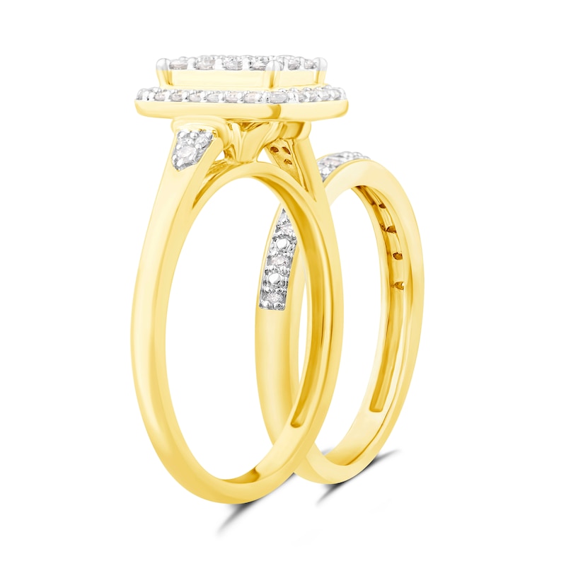 Perfect Fit 9ct Yellow Gold 0.40ct Total Diamond Bridal Set