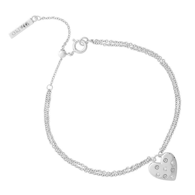 Olivia Burton Silver Tone Classic Heart Bracelet