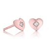 Thumbnail Image 0 of 9ct Rose Gold Heart Diamond Stud Earrings