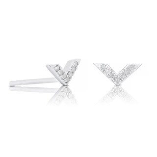 Silver VShape Diamond Stud Earrings H.Samuel