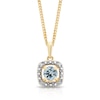Thumbnail Image 0 of Sterling Silver & 18ct Gold Plated Vermeil Diamond & Aquamarine Pendant