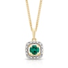 Thumbnail Image 0 of Sterling Silver & 18ct Gold Plated Vermeil Diamond & Created Emerald Pendant