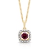 Thumbnail Image 0 of Sterling Silver & 18ct Gold Plated Vermeil Diamond & Created Ruby Pendant