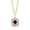 Thumbnail Image 0 of Sterling Silver & 18ct Gold Plated Vermeil Diamond & Garnet Halo Pendant