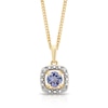 Thumbnail Image 0 of Sterling Silver & 18ct Gold Plated Vermeil Diamond & Tanzanite Halo Pendant
