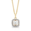 Thumbnail Image 0 of Sterling Silver & 18ct Gold Plated Vermeil Diamond & Pearl Halo Pendant
