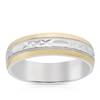 Thumbnail Image 0 of Men's Silver & 9ct Yellow Gold 6mm Patterned Wedding Ring