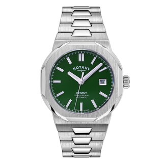 Rotary Regent Men's Green Dial Stainless Steel Bracelet Watch H.Samuel