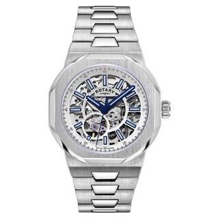 Rotary Regent Skeleton Men's Stainless Steel Bracelet Watch