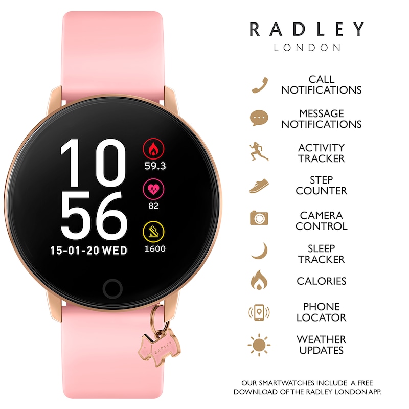 Radley Series 5 Smart Ladies' Pink Silicone Strap Smartwatch