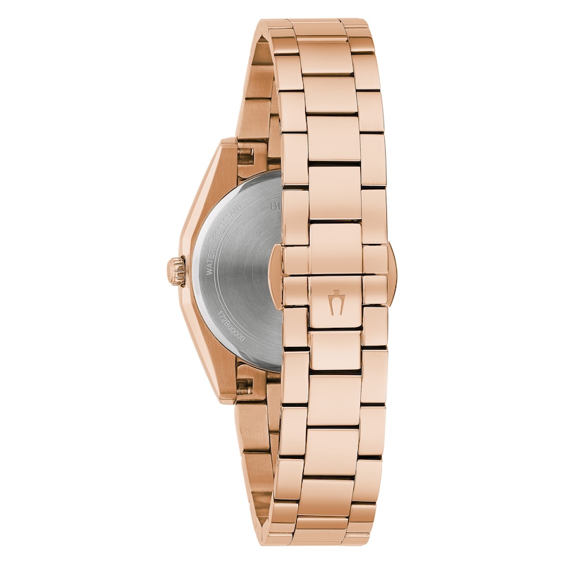Bulova Classic Surveyor Ladies' Diamond Dot Rose Gold Tone Bracelet Watch