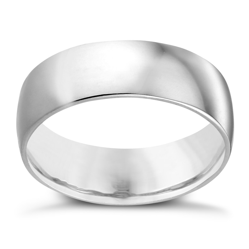 18ct White Gold 7mm Extra Heavy Court Ring