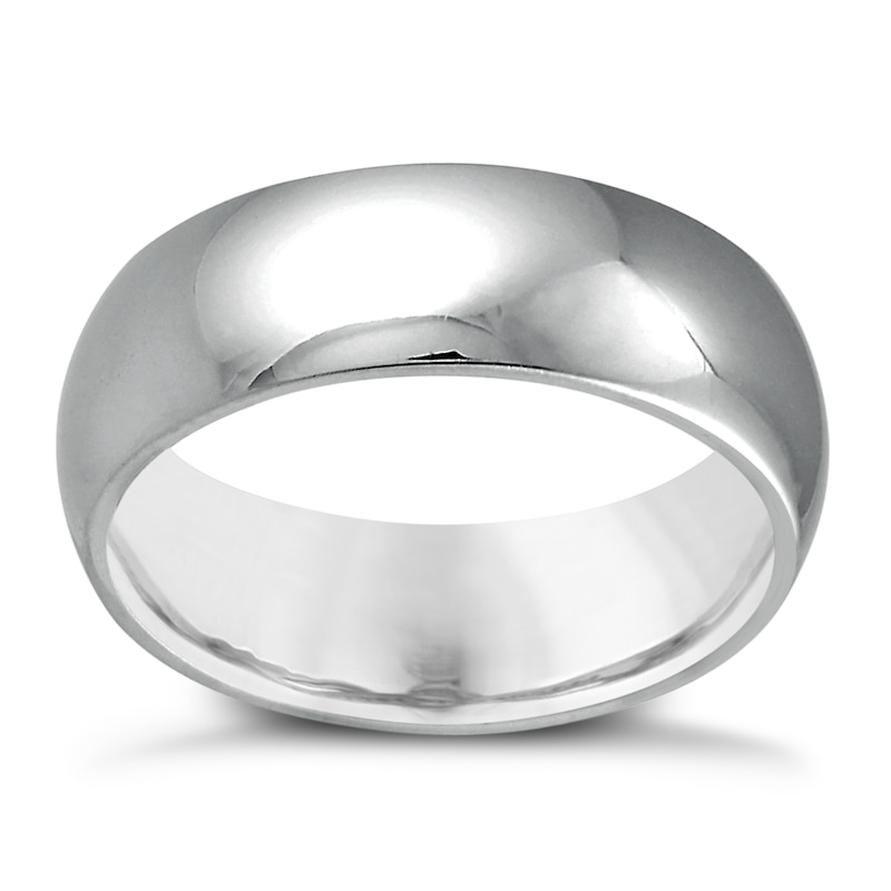 18ct White Gold 7mm Super Heavy Court Ring