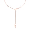 Thumbnail Image 1 of Michael Kors 14ct Rose Gold Plated CZ MK Heart Necklace.