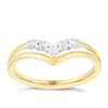 Thumbnail Image 0 of 9ct Yellow Gold Wishbone Diamond Ring