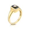 Thumbnail Image 0 of Sterling Silver & 18ct Gold Plated Vermeil Diamond & Black Onyx Pinky Ring