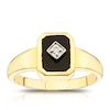 Thumbnail Image 2 of Sterling Silver & 18ct Gold Plated Vermeil Diamond & Black Onyx Pinky Ring