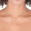Thumbnail Image 1 of Sterling Silver & 18ct Gold Plated Vermeil 0.10ct Diamond Bezel Necklace