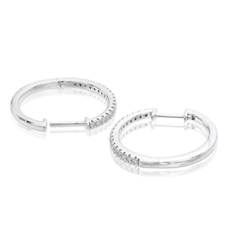 Silver Diamond 0.25ct Hoop Earrings H.Samuel