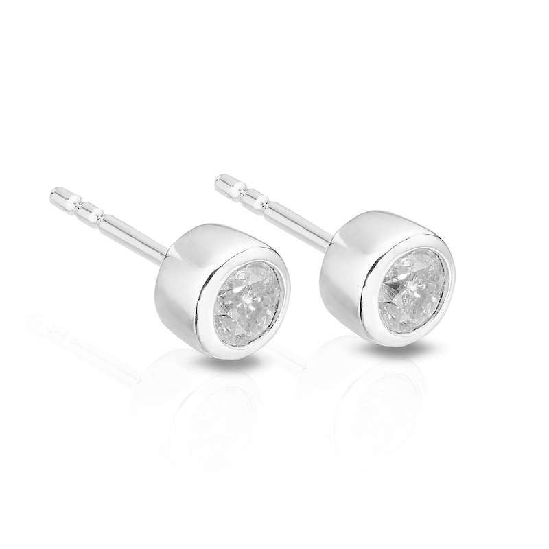 Silver 0.33ct Diamond Stud Earrings