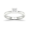 Thumbnail Image 0 of The Diamond Story 18ct White Gold Rub Over Princess Solitaire 0.30ct Diamond Ring