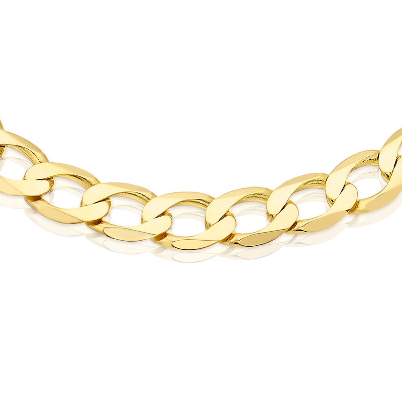 9ct Yellow Gold 9'' Solid Curb Chunky Chain Bracelet