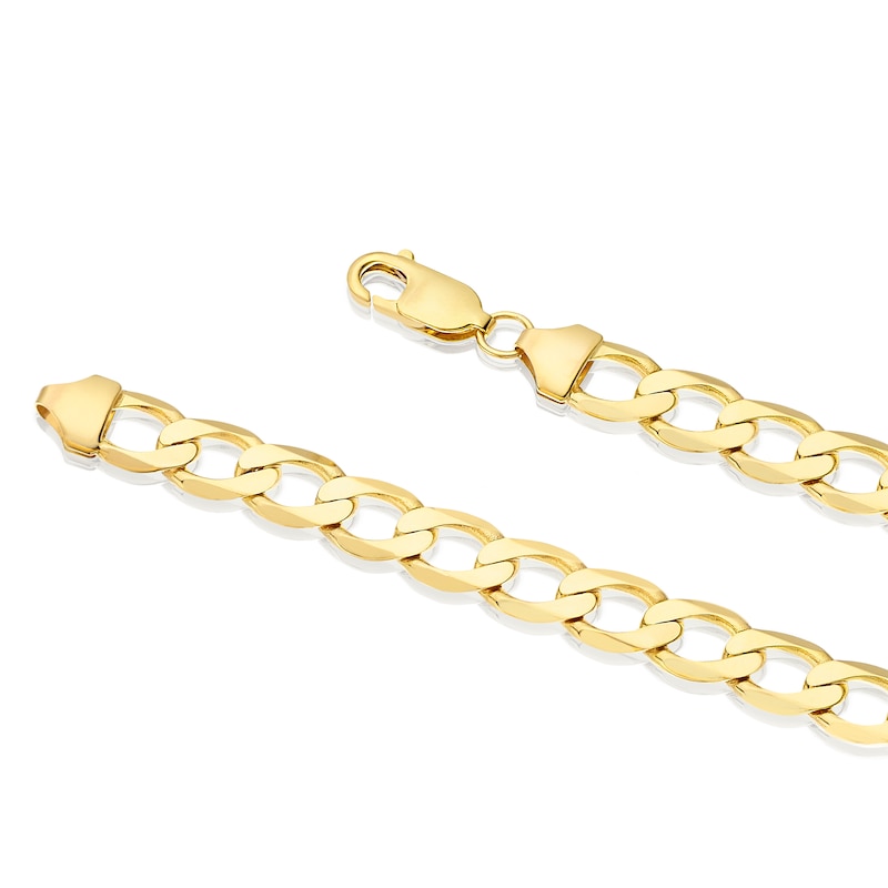 9ct Yellow Gold 9'' Solid Curb Chunky Chain Bracelet